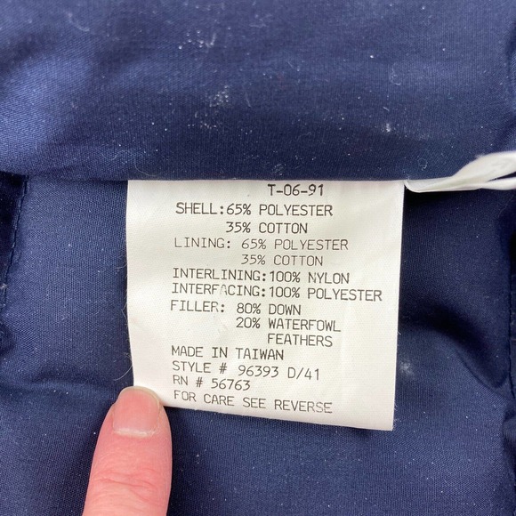 Vintage Mens Down Feather Vest Blue Sz M Medium Full Zip Snap Fieldmaster - Picture 5 of 8
